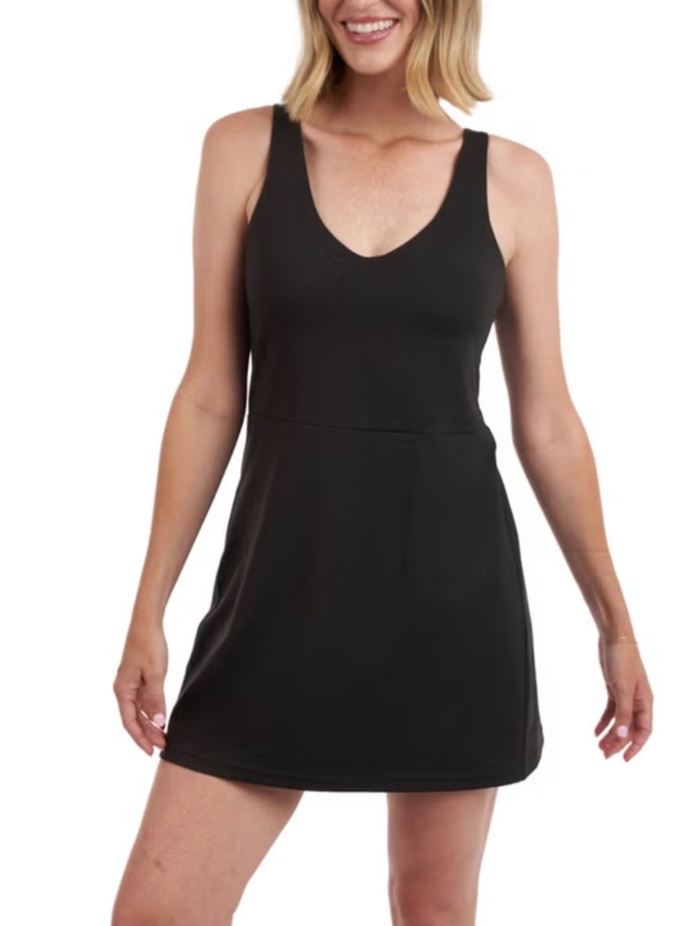 Elle Sport - Women’s Black V-Neck Tank Dress